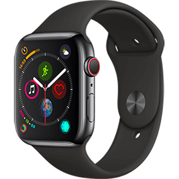 Apple Watch Series 4 4G 44mm aluminium gris sidéral - Bracelet Sport noir -  SFR Accessoires
