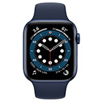 Apple Watch Series 6 4G 44 mm aluminium bleu avec Bracelet Sport marine intense